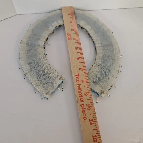 Vintage Collar For Crew Neck Sweater In The 1950 Blue Beaded - Picture 6 of 6